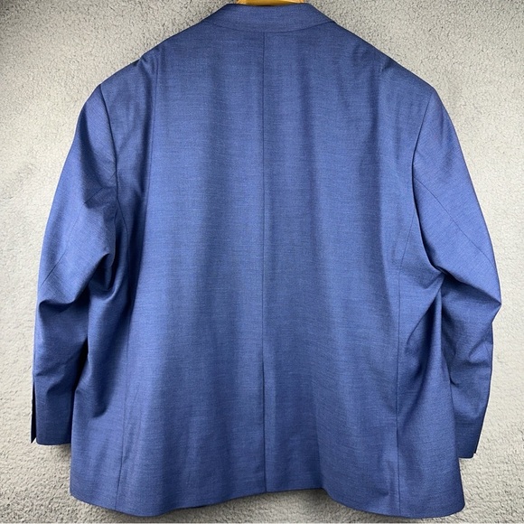 Oak Hill Jacket Perfect Fit Mens 54 Reg Blue Relaxer Micro Chevron Suit Blazer - Picture 5 of 15
